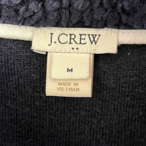 J. Crew Navy Popover Fleece Sherpa 1/4 Zip Size Medium - Picture 5 of 6